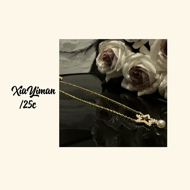 铜合金项链 项链  黑色星星吊坠项链MZ3057