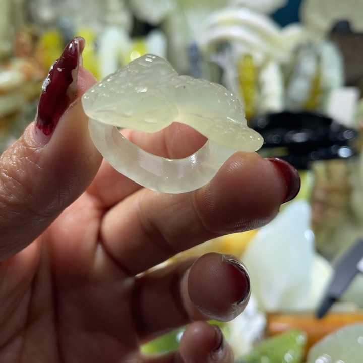 岫玉未镶嵌戒指卡18