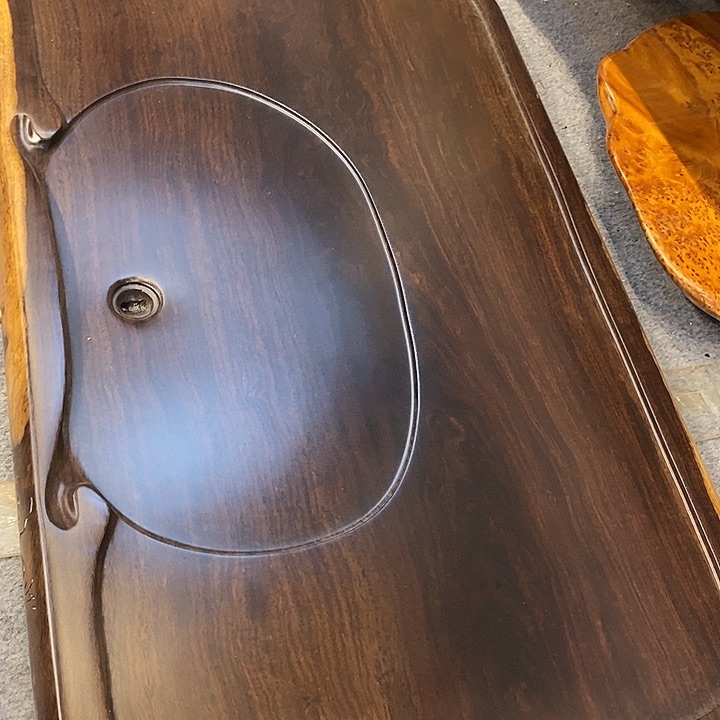 木淡*黑檀木实木茶盘