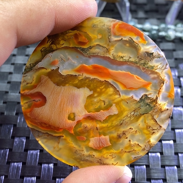 玛瑙/玉髓水草玛瑙无事牌未镶嵌手****9