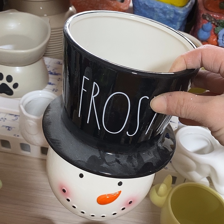 陶盆有孔 瑕疵针孔漏釉介意勿拍口 13高22