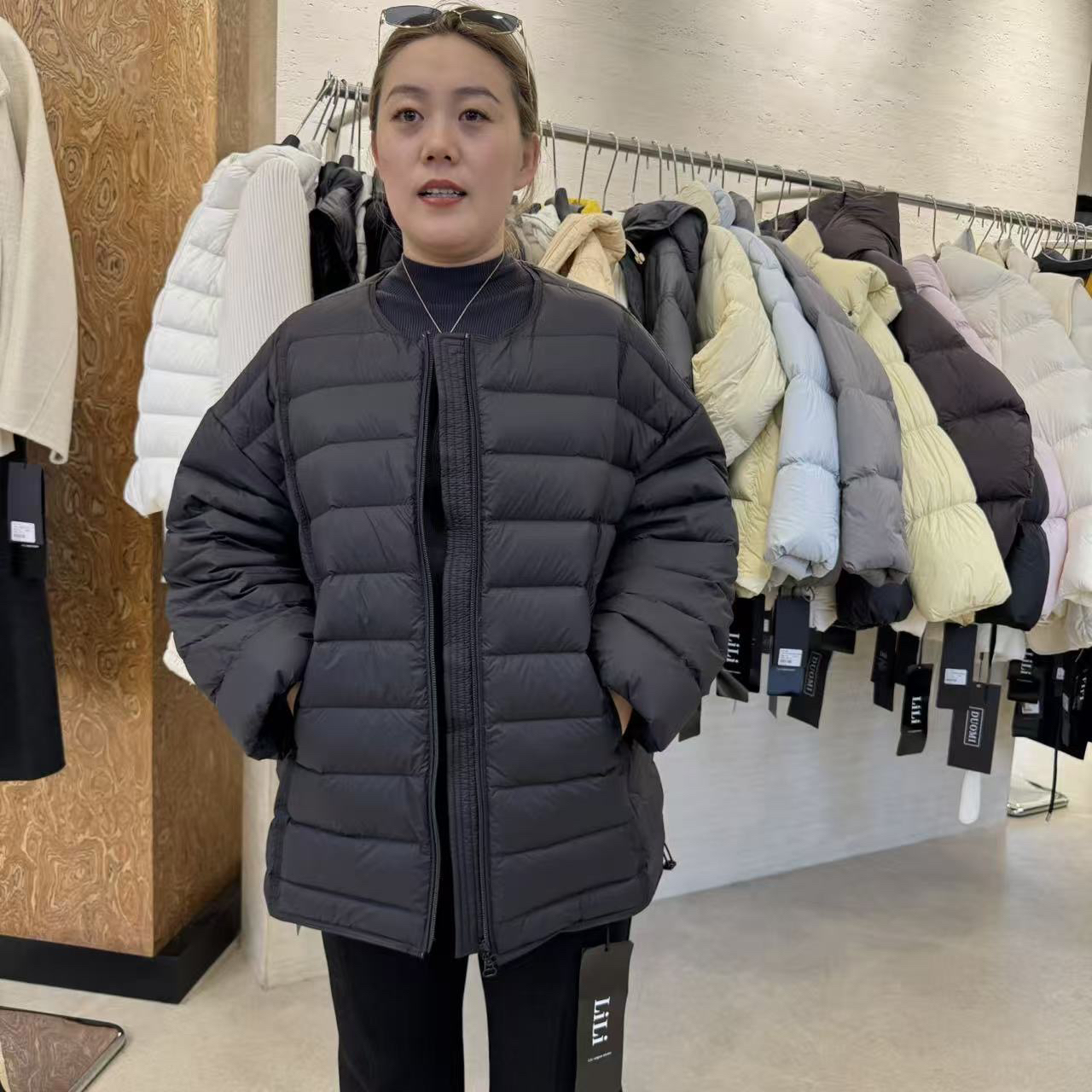 小鸽子专属｛李李｝圆领排骨极简羽绒服92510