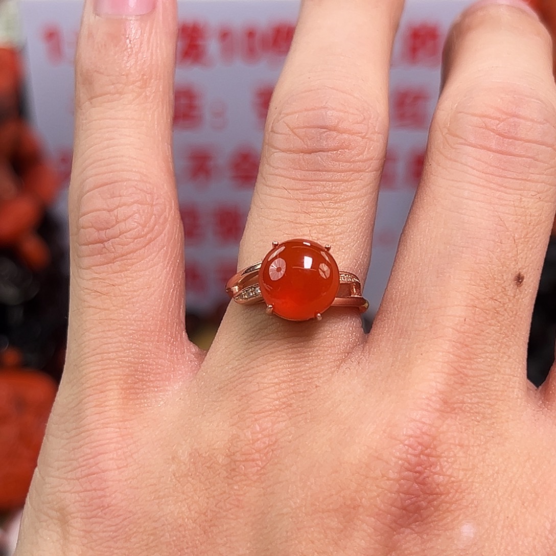 南红玛瑙未镶嵌多样性发一南红戒指