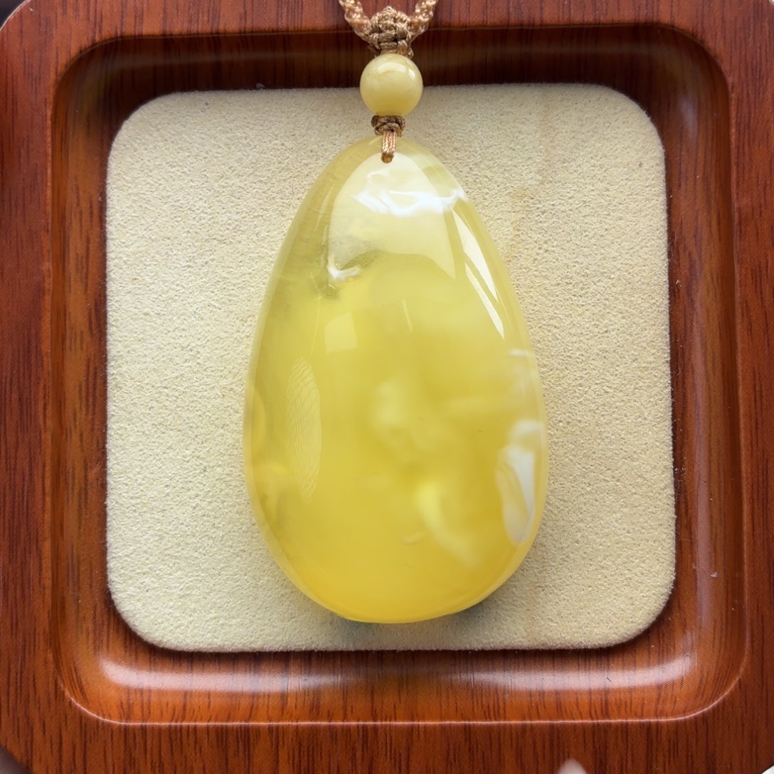 琥珀未镶嵌裸石B492溶洞水滴