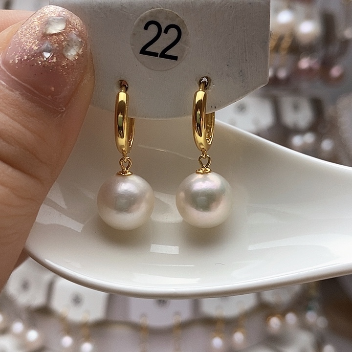 淡水珍珠耳饰银S925镶嵌