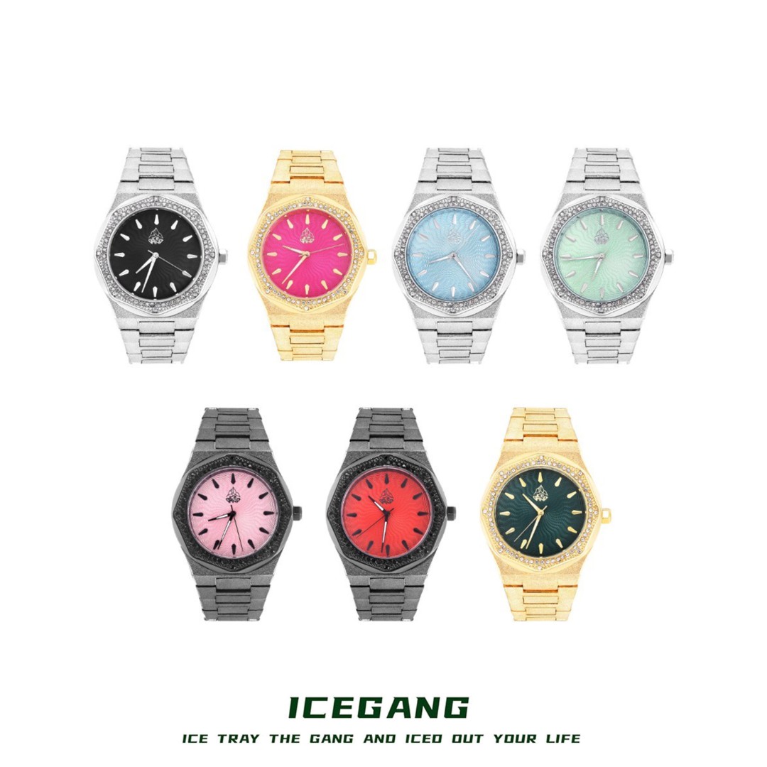 ICEGANG太阳神系列霜金满钻手表男女情侣老钱风轻奢高级潮流个性