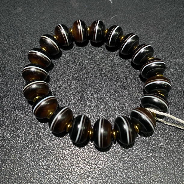 清代 药师玛瑙算盘珠手串 W 87842 毕