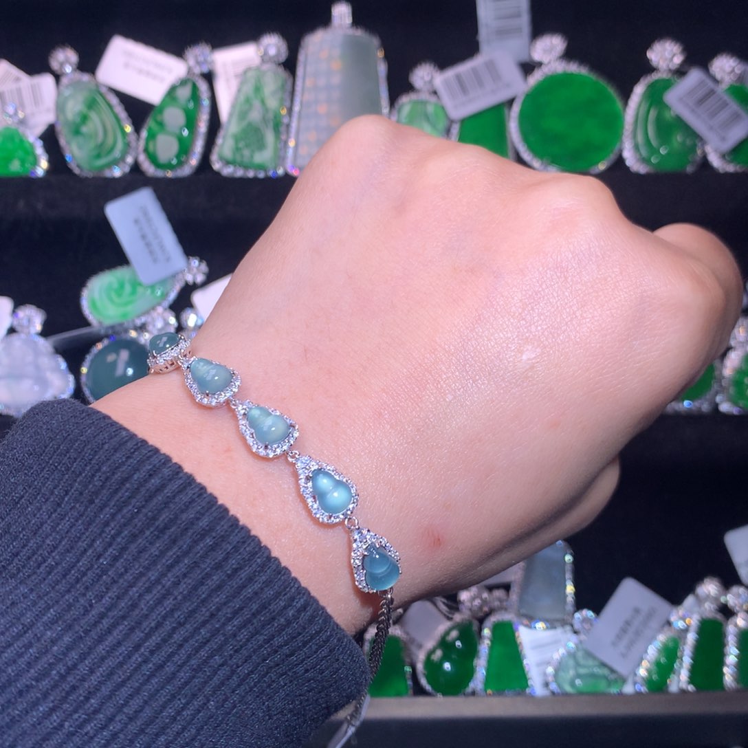 【闪购商品】银S925镶嵌手链翡翠