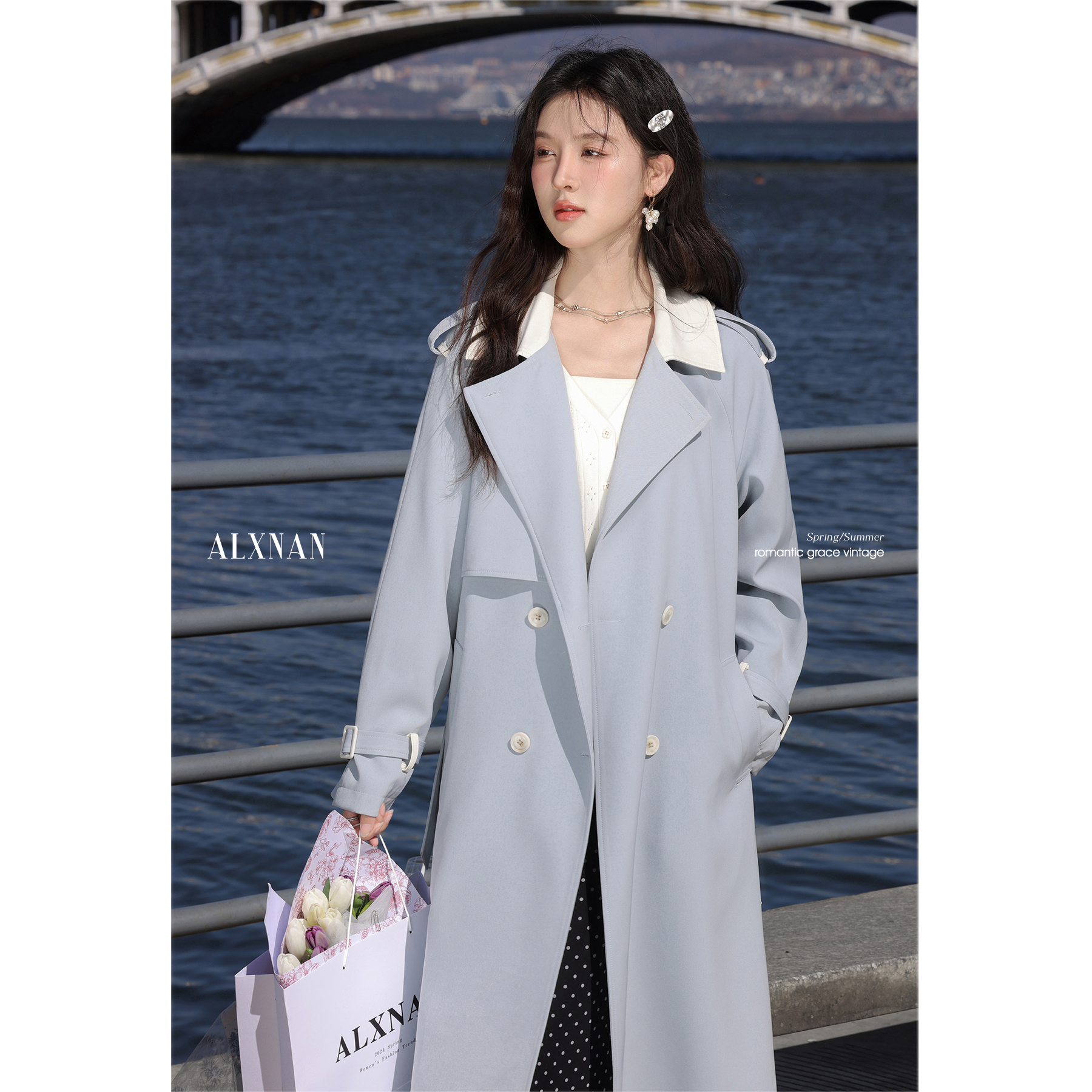 鹿向南「粉丝福利」气质显瘦风衣女装高级感时尚外套L52961