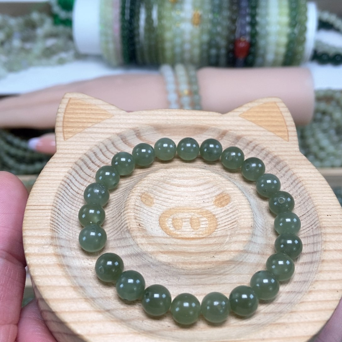 和田玉手链未镶嵌叶*