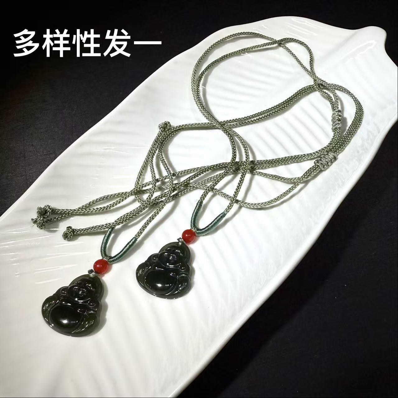 天然和田玉高冰晴弥勒佛吊坠O261多样性发一