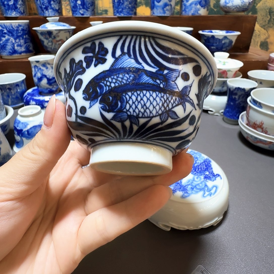 泥塑仿元杯子手工手绘