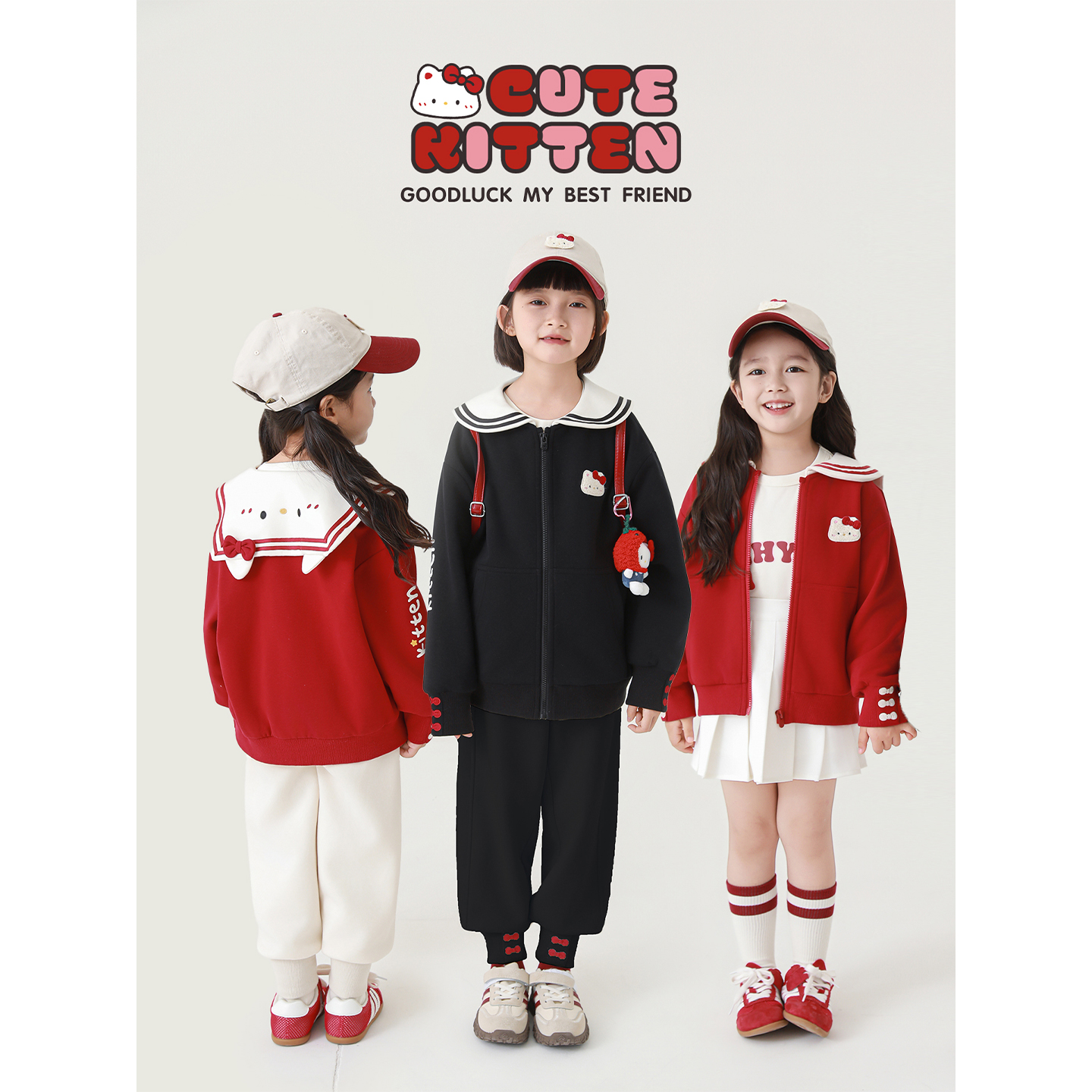 YOEHYAUL/幼悠幼悠【可爱猫】秋贰波女童蝴蝶结系列束脚裤子 CD2088