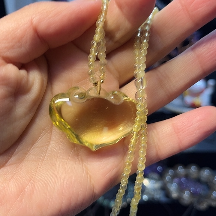 颈饰未镶嵌水晶天然黄水晶如意