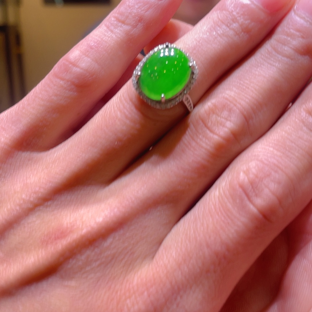 吊坠(不含链)银S925镶嵌翡翠