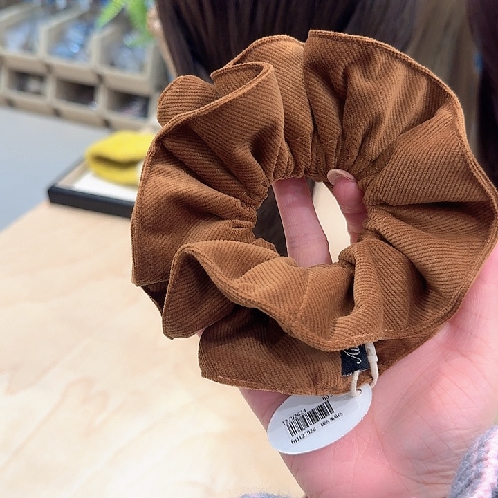 南瓜色灯芯绒发圈