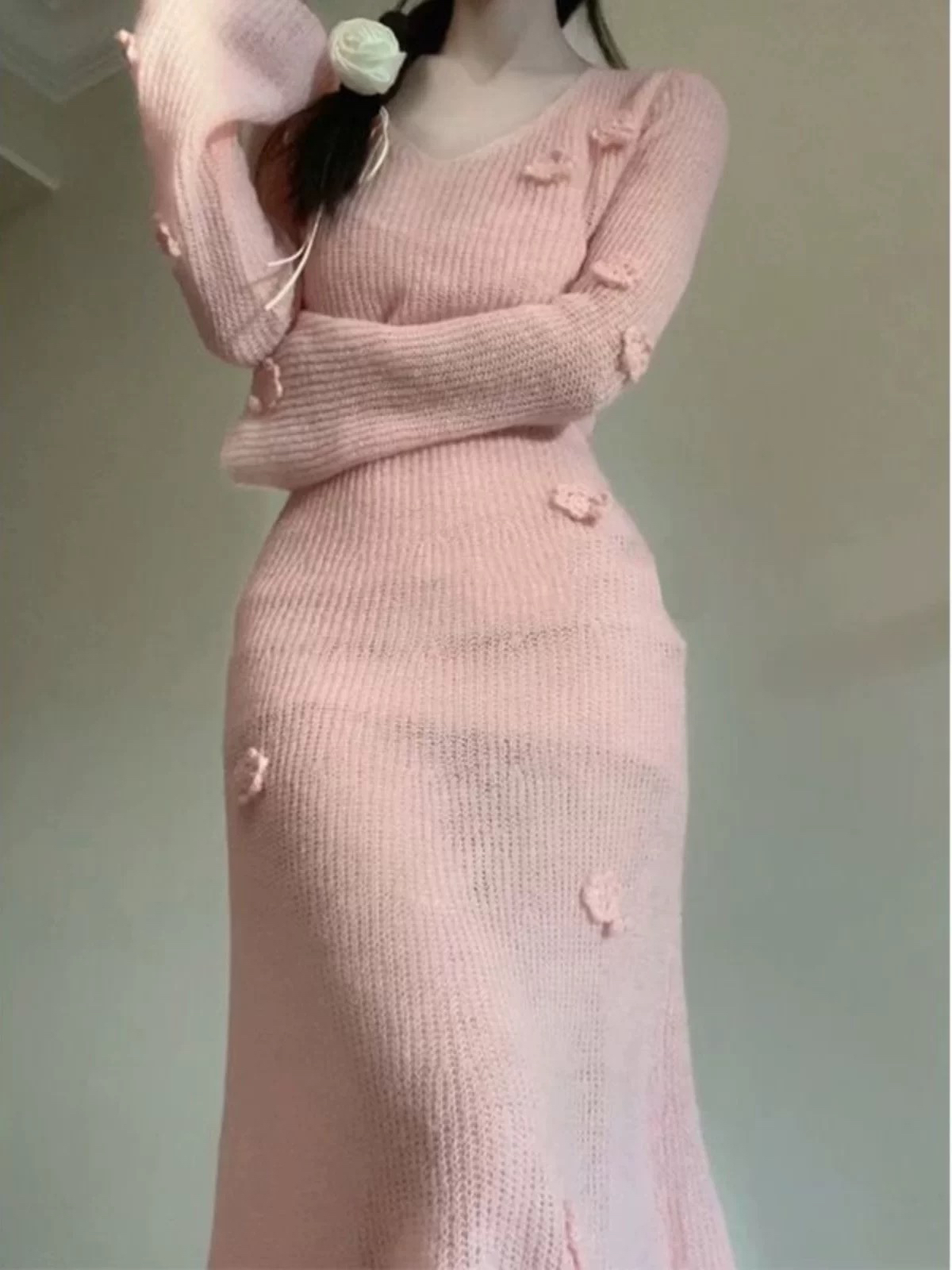 葡萄家杂乱秋冬连衣裙