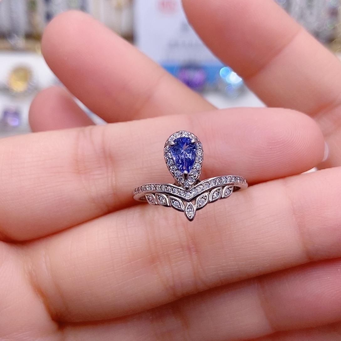 坦桑石戒指银S925镶嵌