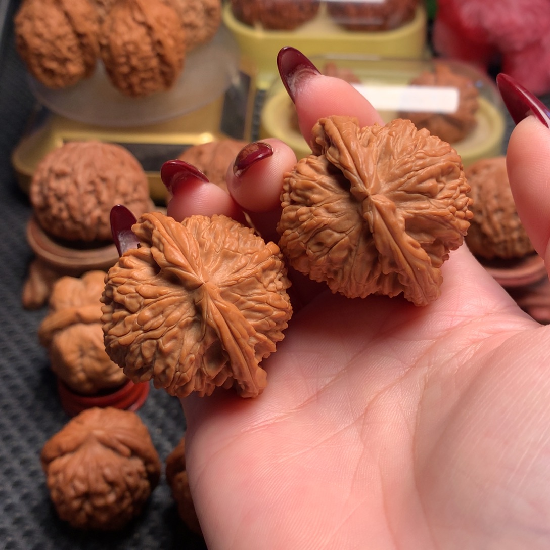 文玩核桃把件42全品球白