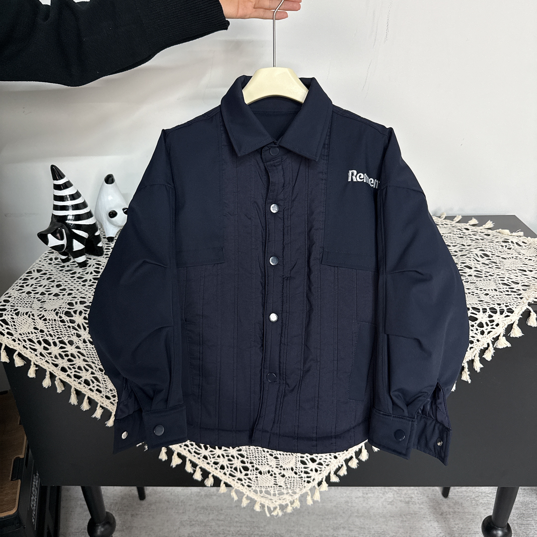 25383儿童棉衣冬装百搭夹克外套男女童刺绣冬季棉服简潮上衣