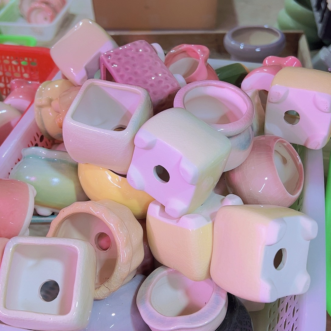 陶瓷花盆当场凑满12包邮随机瑕疵6个