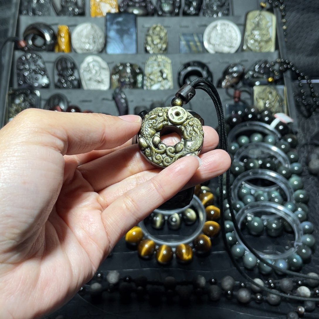 黑曜岩颈饰未镶嵌御****）