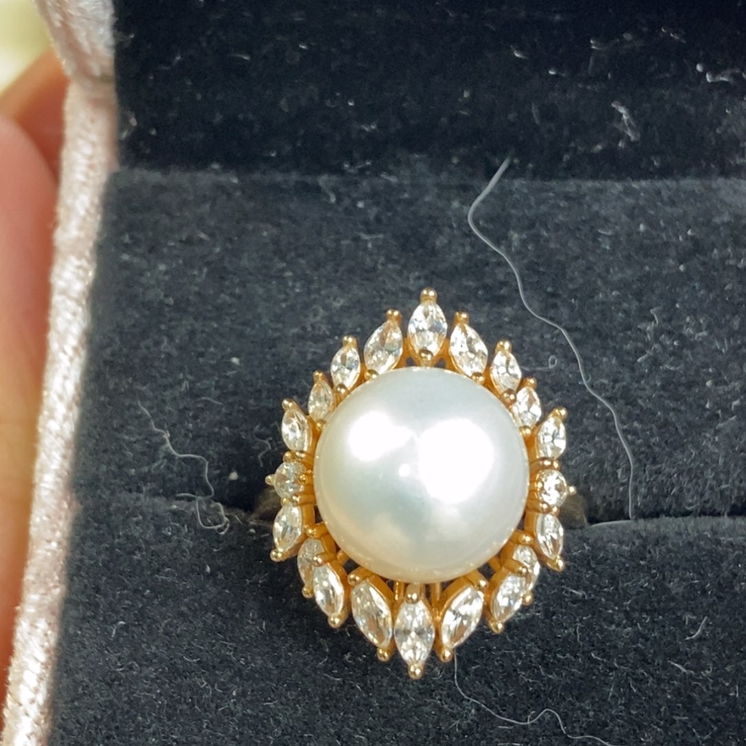 淡水珍珠戒指银S925镶嵌