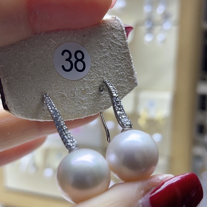 淡水珍珠耳饰银S925镶嵌