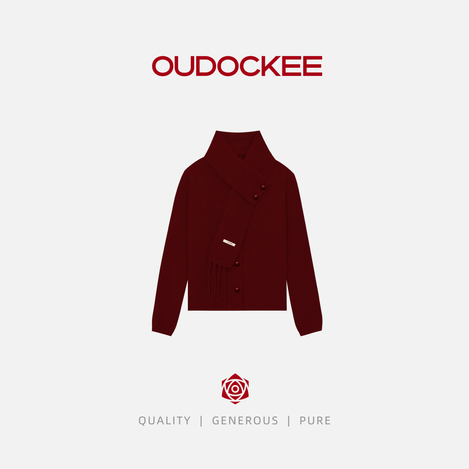 OUDOCKEE 鸥鸥【围巾毛衣】新年战袍围巾长袖毛衣针织衫 MACSC968Q