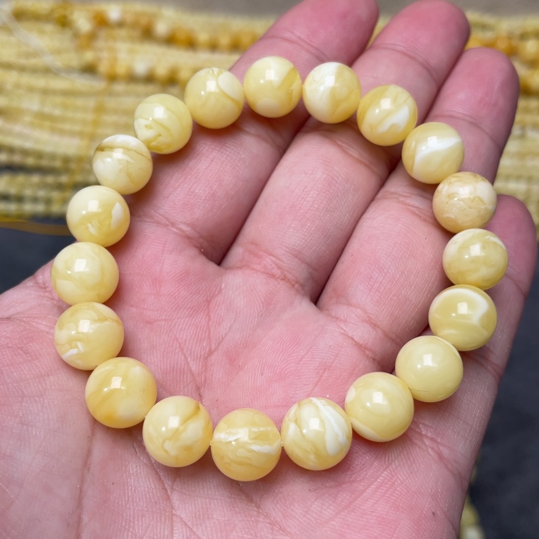 蜜蜡裸石未镶嵌蜜蜡手串10mm