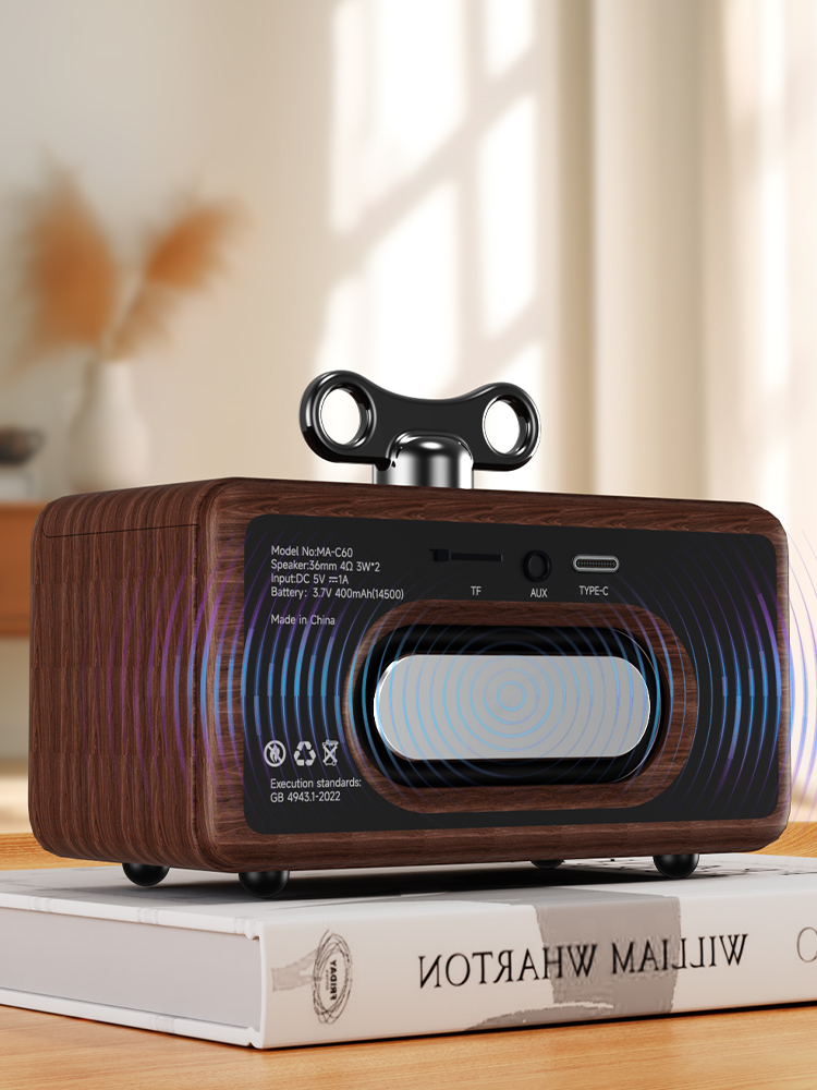 高音质无线蓝牙便携音箱音量低音炮复古家用蓝牙音响木质蓝牙音箱