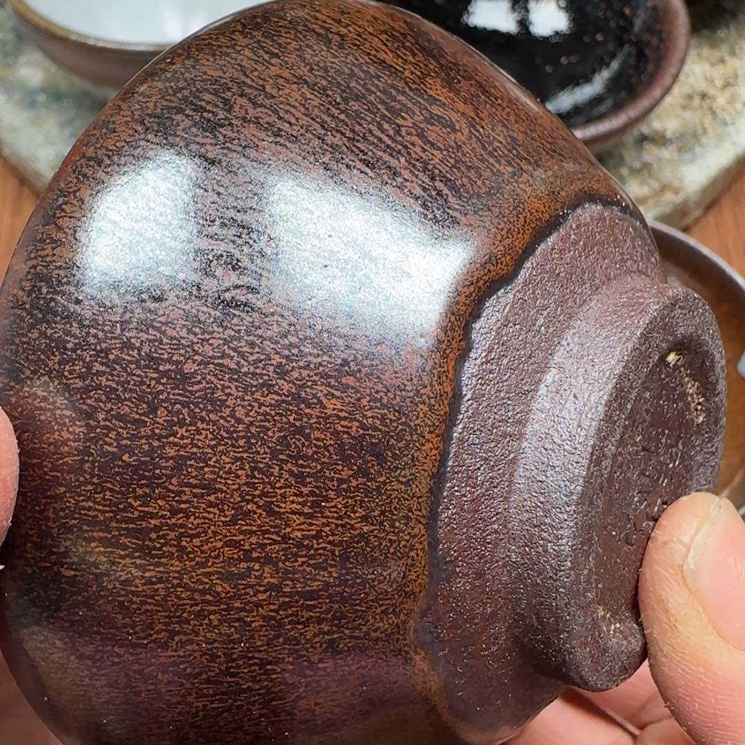 柴烧建盏茶盏茶杯438