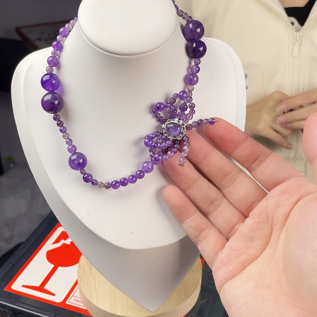 水晶银S925镀金镶嵌手串