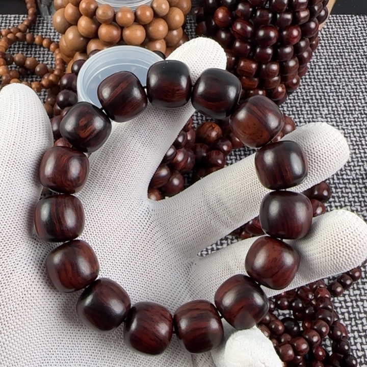 黄花梨/降香黄檀海南红降 1516 黑油多送一条 1.2老山檀香单圈