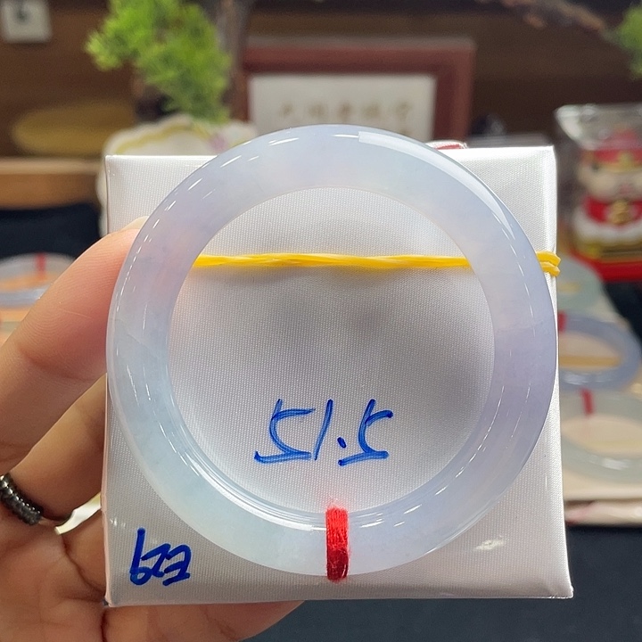 翡翠未镶嵌手镯2号 51+圆条 捡漏幻彩