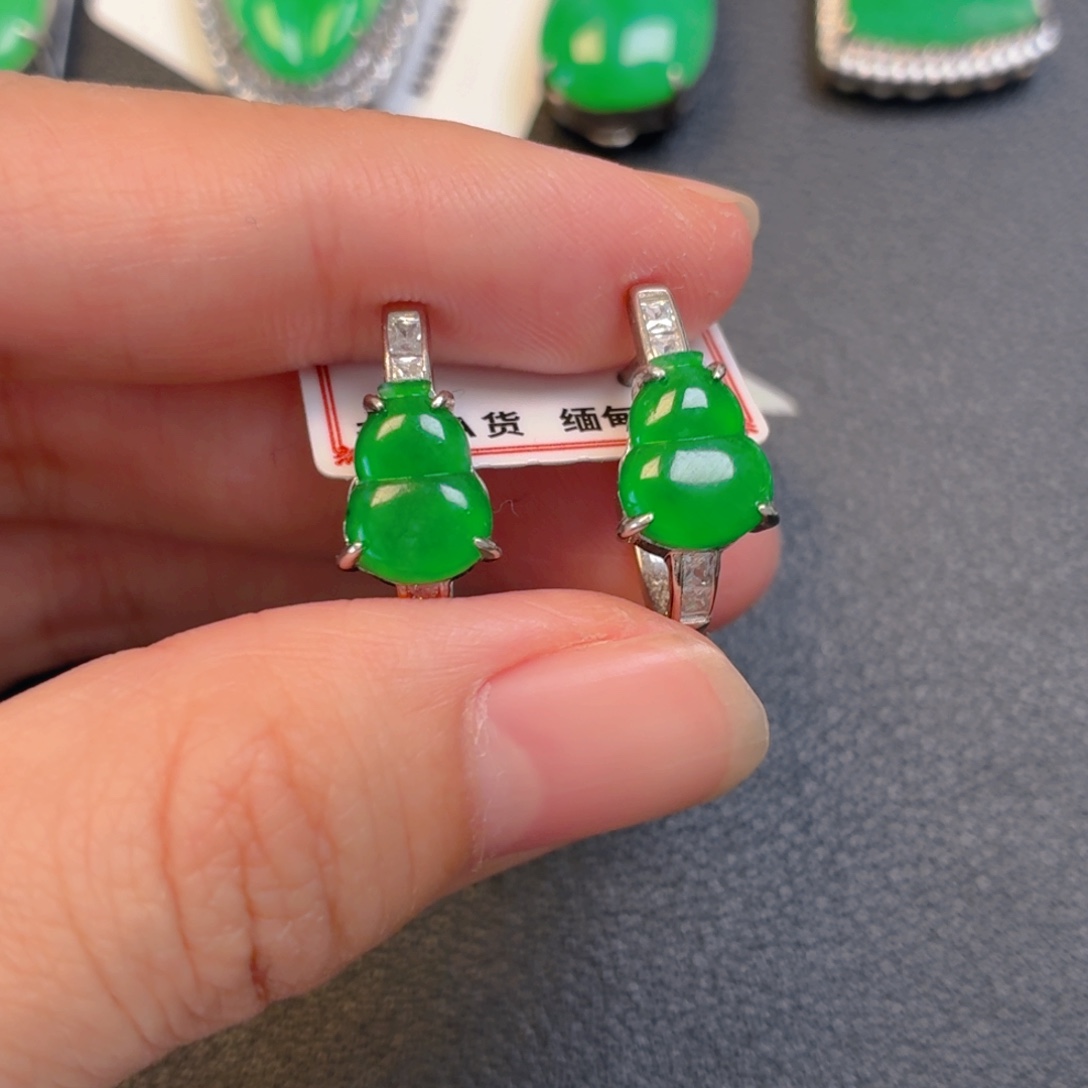 翡翠银S925镶嵌吊坠(不含链)耳包