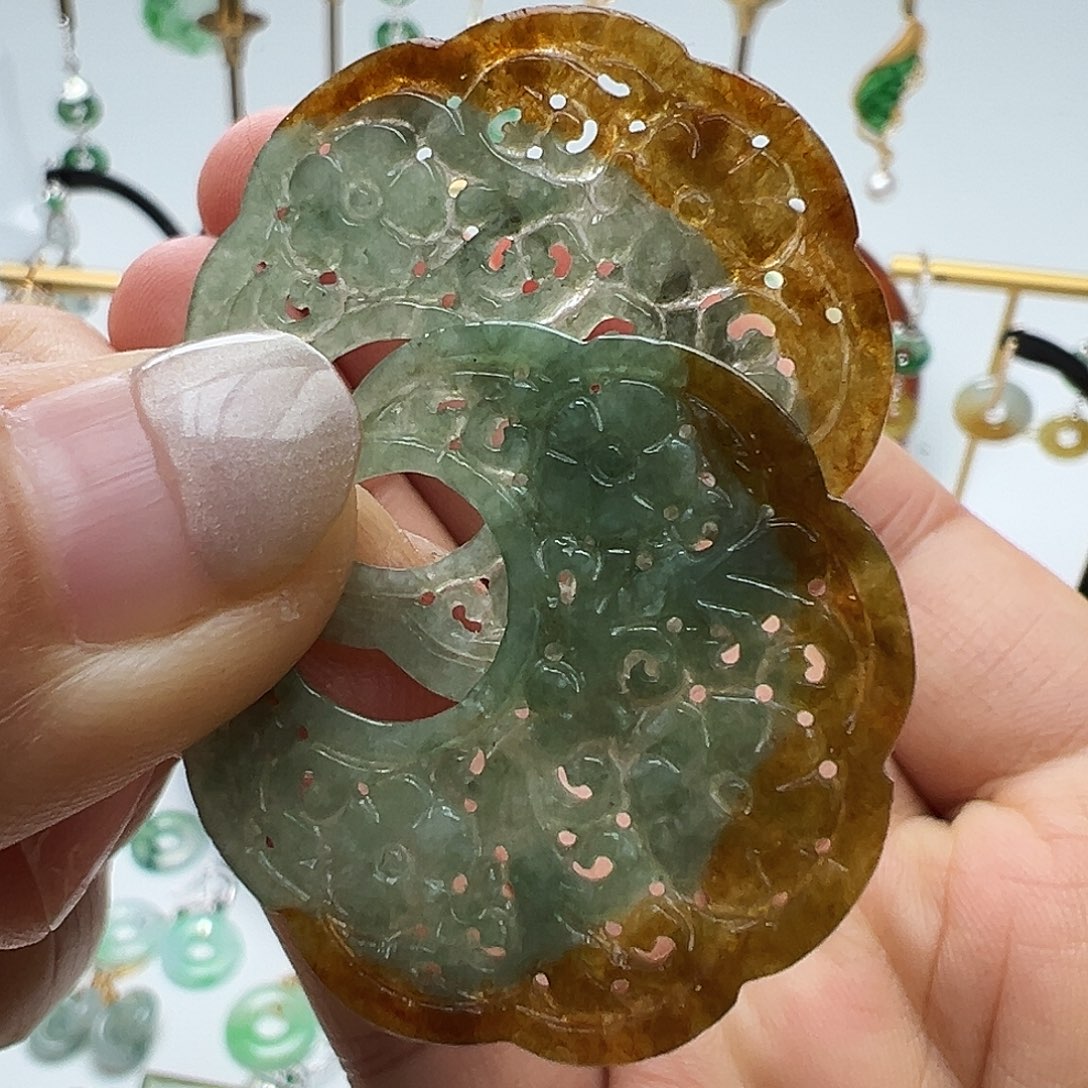 翡翠未镶嵌耳饰天然缅甸A货翡翠
