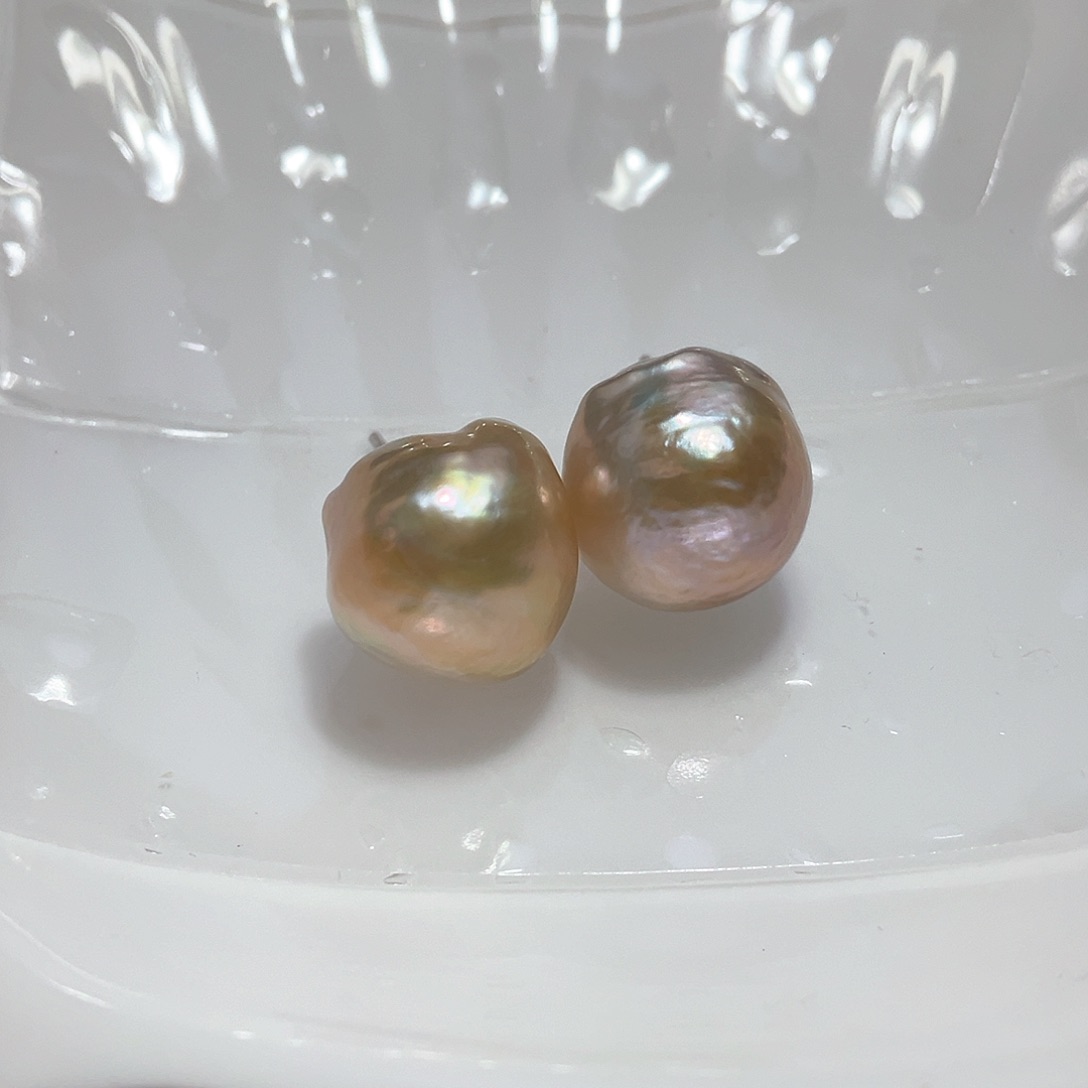 淡水珍珠耳饰银S925镶嵌