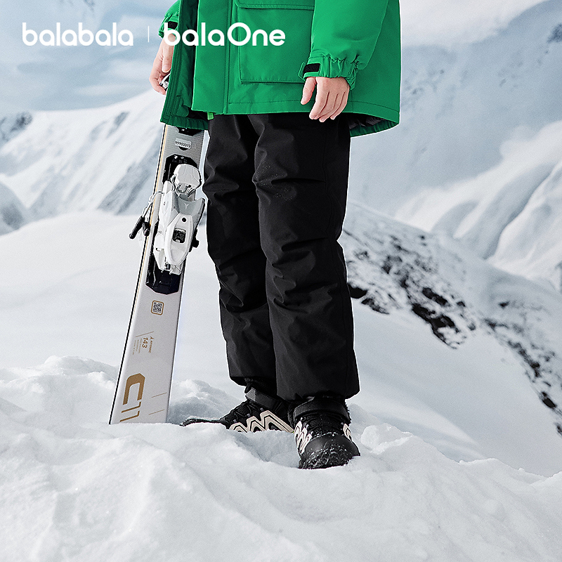 【balaOne】巴拉巴拉童装儿童羽绒裤男女童2025冬新款长裤保暖加厚