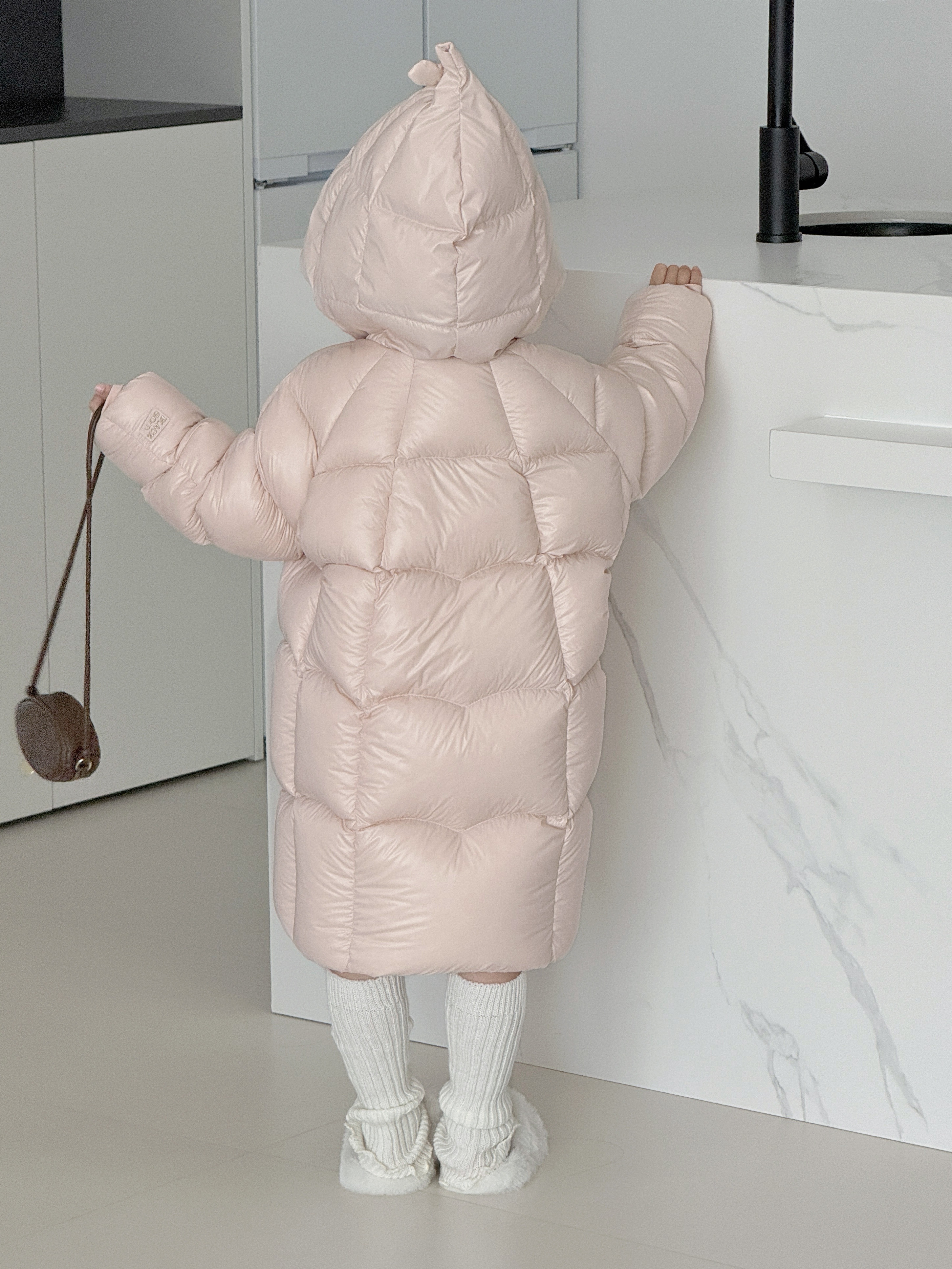 【时装周同款】黑金儿童鹅绒服5.0冬季长款北欧精灵帽鹅绒服