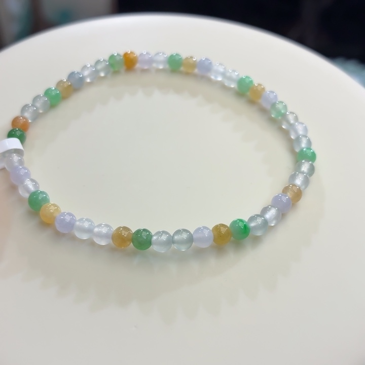 翡翠未镶嵌手链冰胶多彩卡3.9