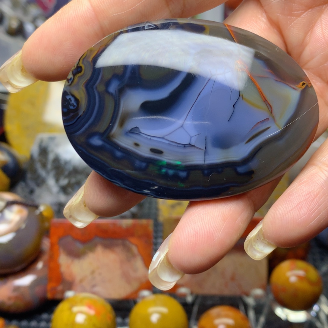 默***蓝玛瑙/玉髓未镶嵌玛瑙玉髓