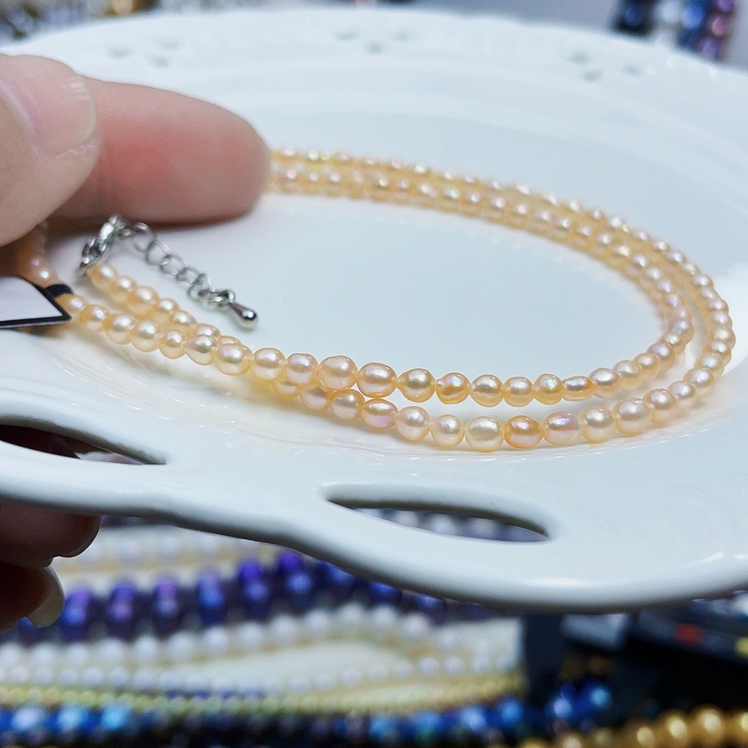 淡水珍珠颈饰银S925镶嵌