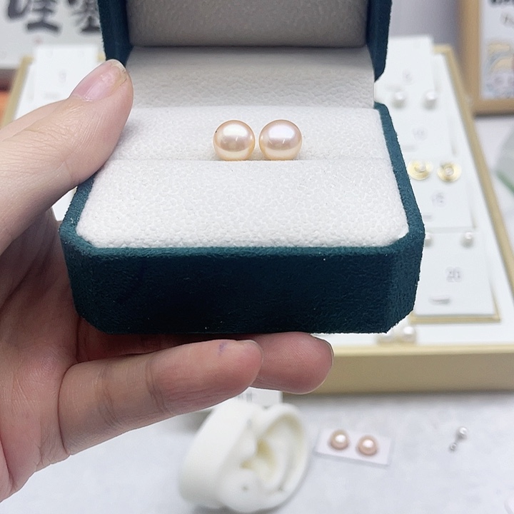 淡水珍珠耳饰银S925镶嵌琳*