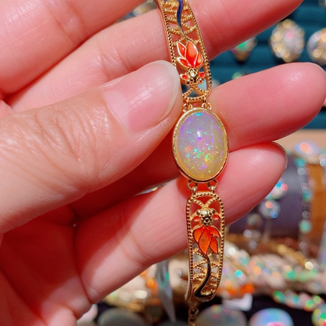 欧泊欧泊手链银S925镶嵌