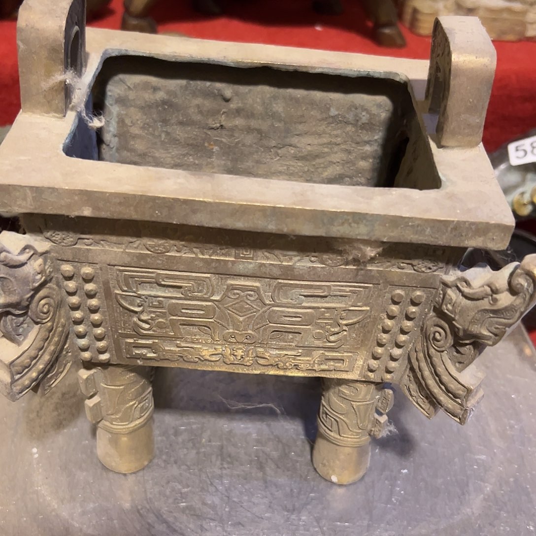 婵***黄铜摆件，文房摆件