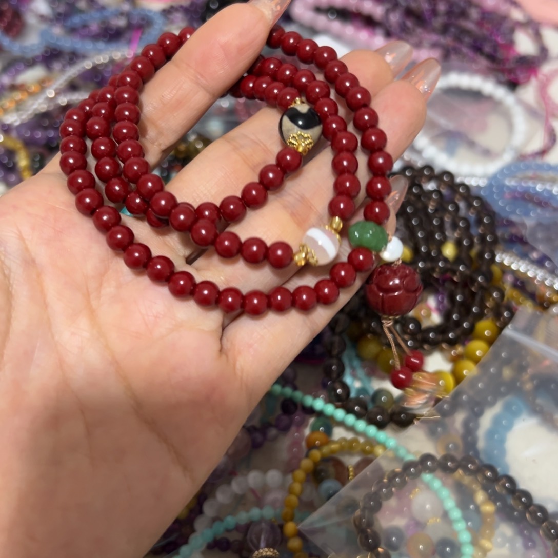 水晶手链未镶嵌三圈带配件住沙