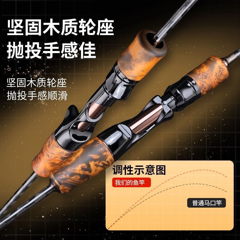 实木分体碳带手把实心杆稍马口ul微物杆
