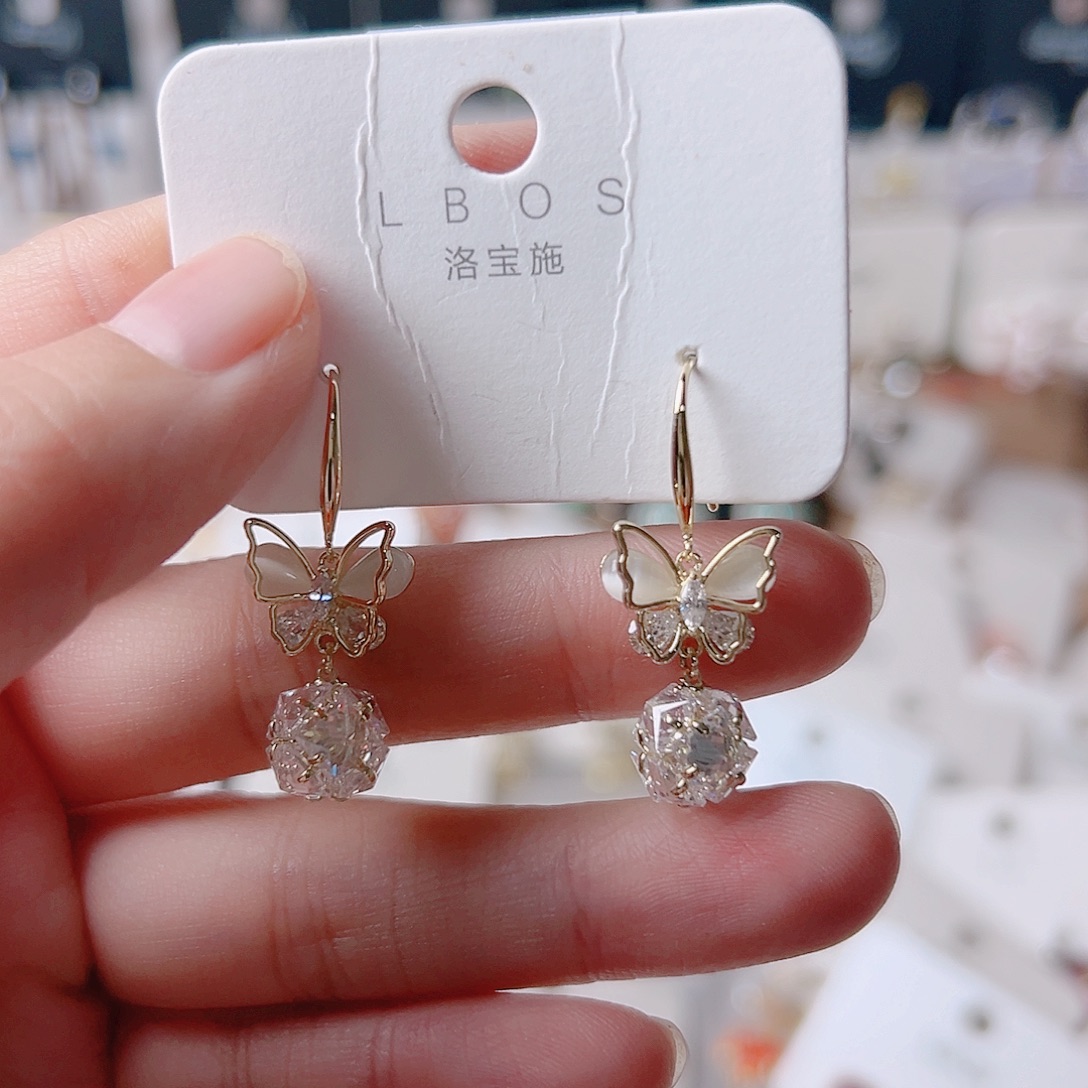 琉璃纯铜合金耳环的