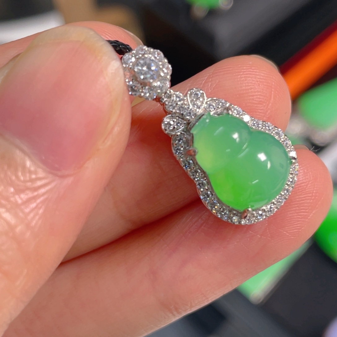 翡翠银S925镶嵌吊坠(不含链)